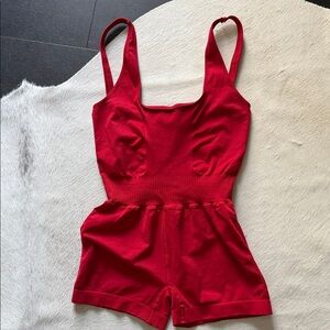 Free People Free Movement Women's Red Sleeveless Romper